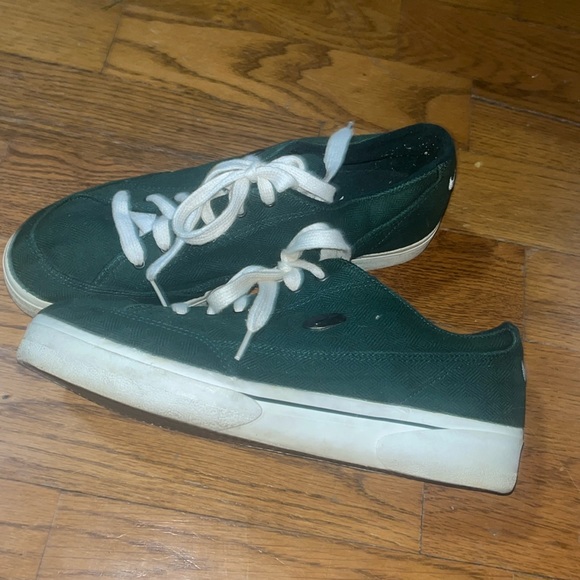 RARE NIKE Vintage 80s Canvas Shoes Green Lace Up Sneakers Mens size 11.5 - Picture 1 of 9